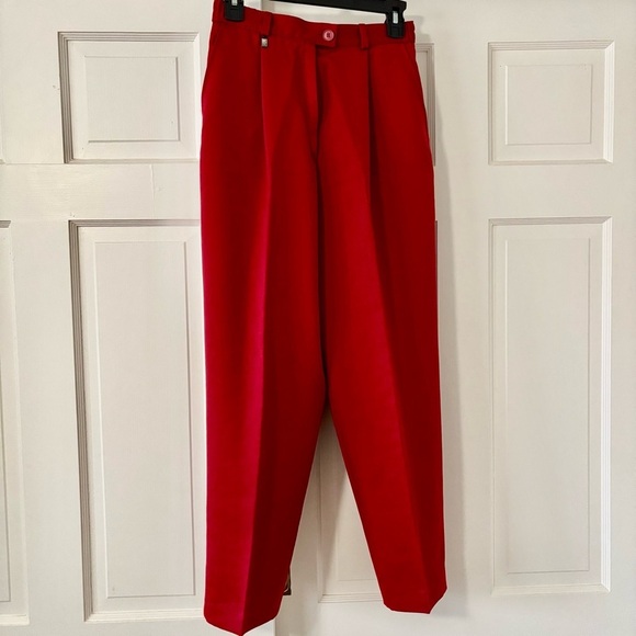 RED BLEYLE WOMENS PANTS SIZE 38 VIRGIN WOOL AND POLYESTER EXCELLENT CONDITION - Picture 3 of 8